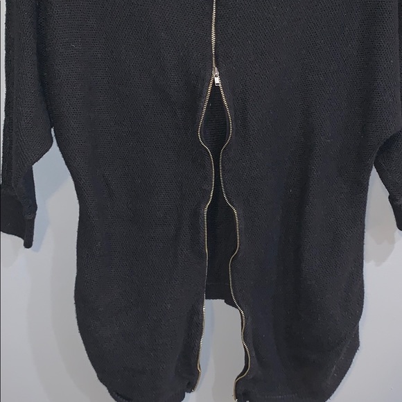Express High-low Zip-up Back Sweater Black Size XS - Picture 4 of 4